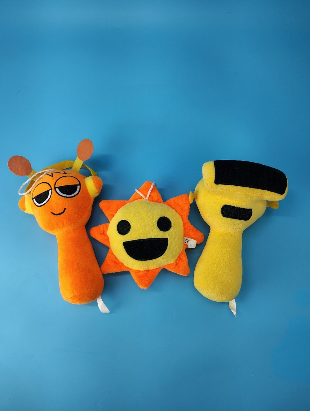 Incredibox Sprunki Plush Toys Oren Mr Sun Garnold Set Of 3 Orange Yellow 6" - 9"